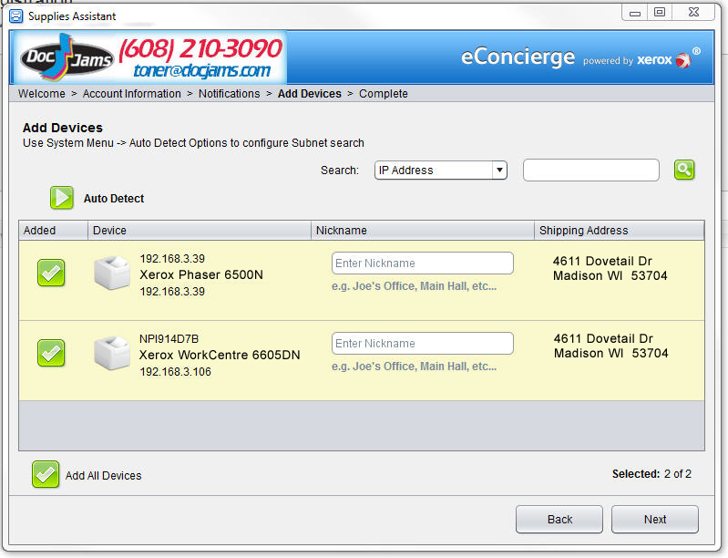 Xerox Supplies Assistant screenshot